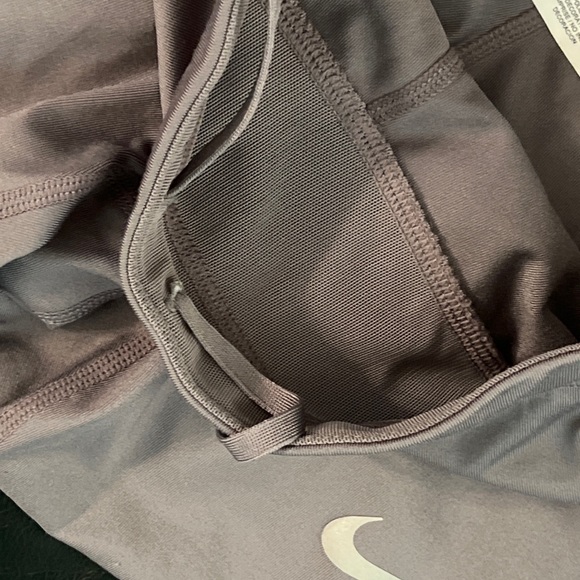 NIKE Leggings Epic Crop Tight Dri-Fit Athletic Pants Running Gray Mesh Capri S - Picture 3 of 7